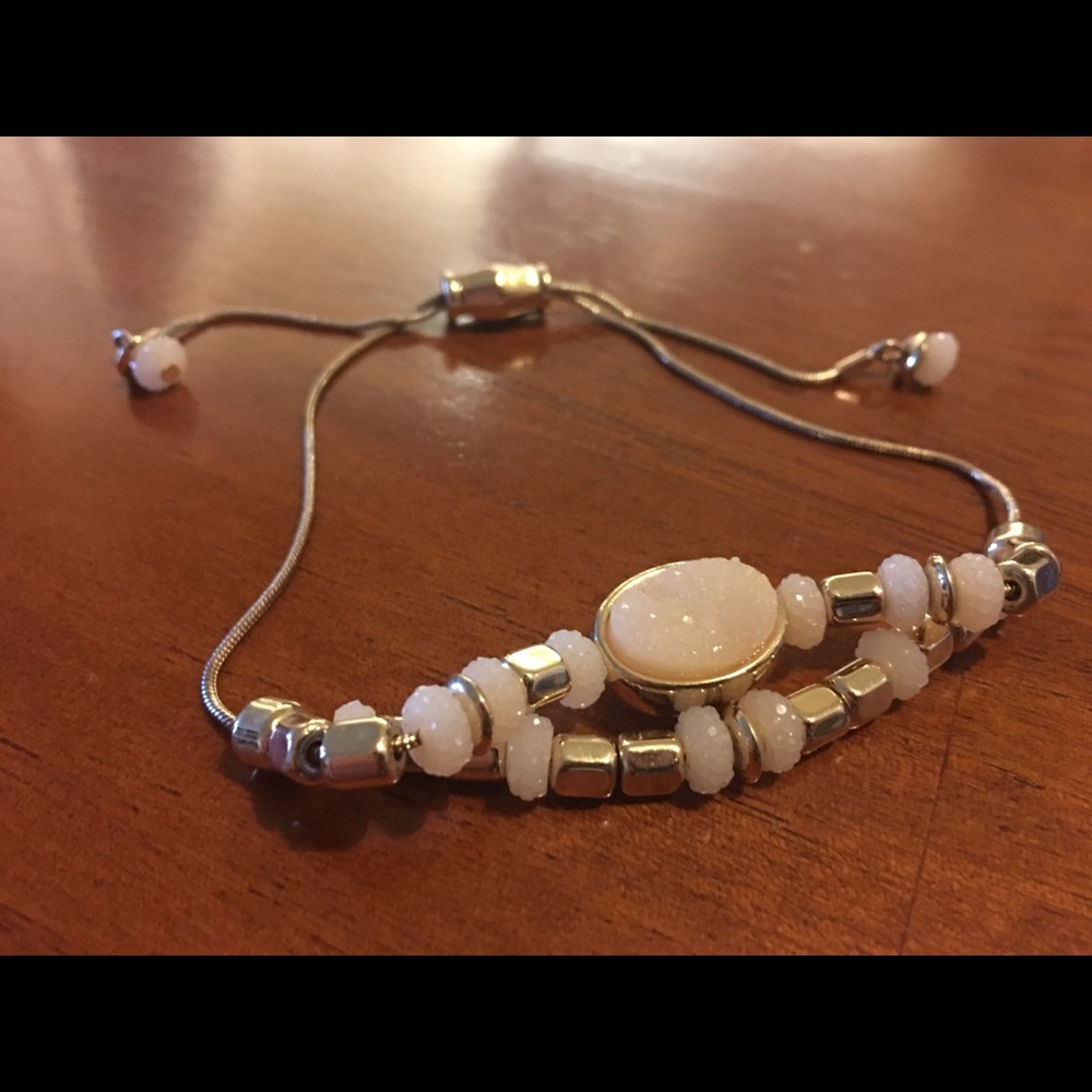 Pink druzy bracelet